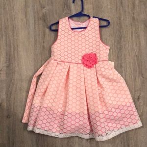 Jona Michelle - Coral and fuchsia floral overlay dress 3T
